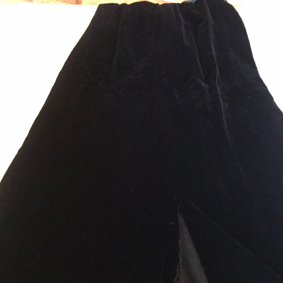 True Vintage Velvet Maxi Long Dress Prom Formal Old Hollywood Full Black Gown - Picture 4 of 12